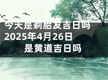 今天是剃胎发吉日吗 2025年4月26日是黄道吉日吗