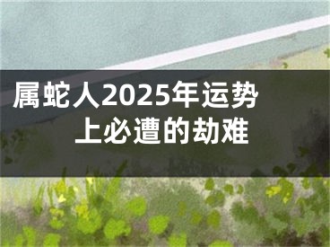 属蛇人2025年运势上必遭的劫难