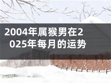 2004年属猴男在2025年每月的运势