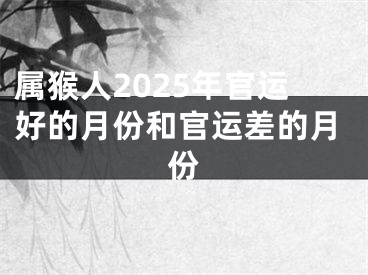 属猴人2025年官运好的月份和官运差的月份