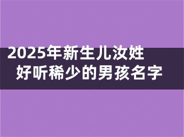 2025年新生儿汝姓好听稀少的男孩名字