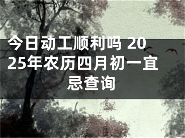 今日动工顺利吗 2025年农历四月初一宜忌查询
