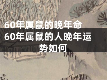 60年属鼠的晚年命 60年属鼠的人晚年运势如何