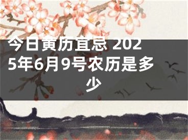 今日黄历宜忌 2025年6月9号农历是多少