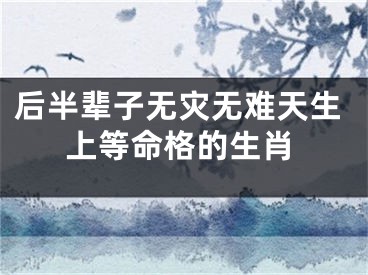 后半辈子无灾无难天生上等命格的生肖