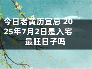 今日老黄历宜忌 2025年7月2日是入宅最旺日子吗