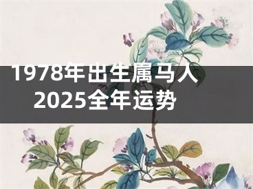 1978年出生属马人2025全年运势