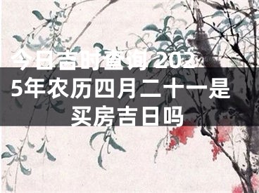 今日吉时查询 2025年农历四月二十一是买房吉日吗