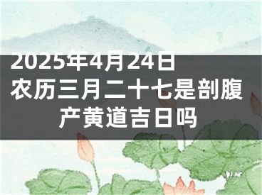 2025年4月24日农历三月二十七是剖腹产黄道吉日吗