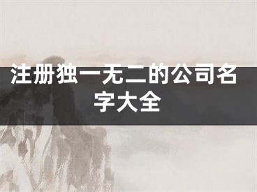 注册独一无二的公司名字大全