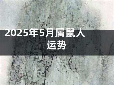 2025年5月属鼠人运势
