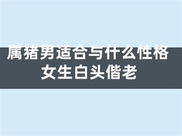 属猪男适合与什么性格女生白头偕老