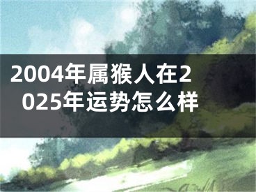 2004年属猴人在2025年运势怎么样