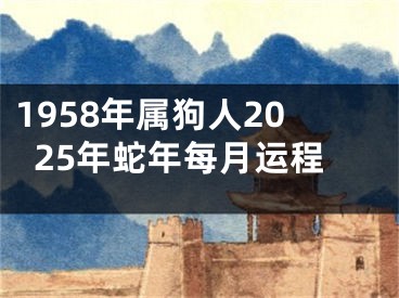 1958年属狗人2025年蛇年每月运程