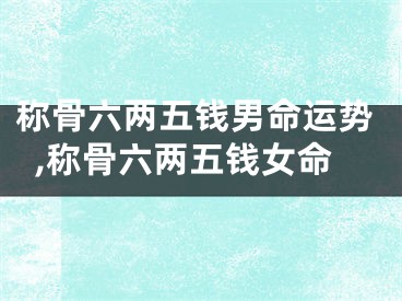 称骨六两五钱男命运势,称骨六两五钱女命