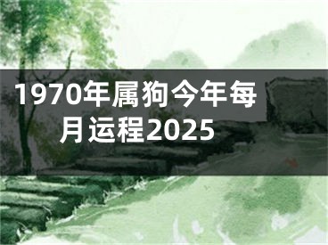 1970年属狗今年每月运程2025