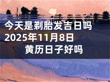 今天是剃胎发吉日吗 2025年11月8日黄历日子好吗