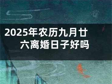 2025年农历九月廿六离婚日子好吗