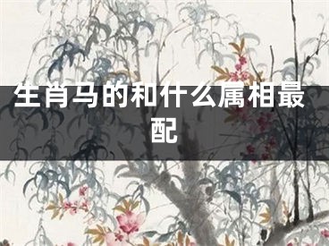生肖马的和什么属相最配