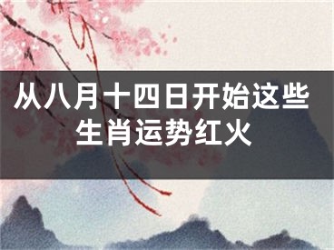 从八月十四日开始这些生肖运势红火