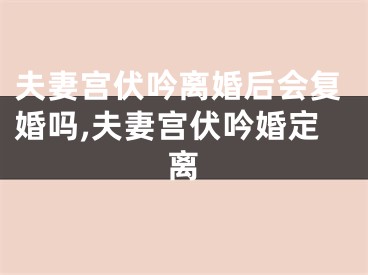 夫妻宫伏吟离婚后会复婚吗,夫妻宫伏吟婚定离
