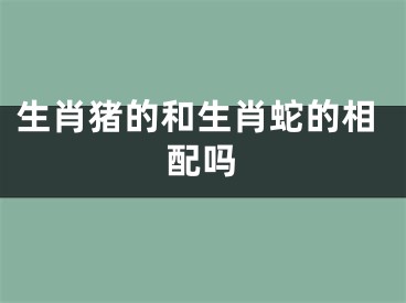 生肖猪的和生肖蛇的相配吗