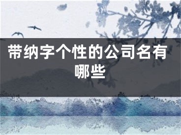 带纳字个性的公司名有哪些