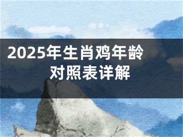 2025年生肖鸡年龄对照表详解