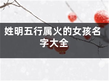 姓明五行属火的女孩名字大全