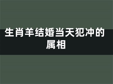 生肖羊结婚当天犯冲的属相