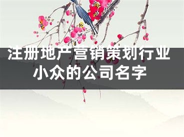 注册地产营销策划行业小众的公司名字