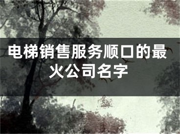 电梯销售服务顺口的最火公司名字