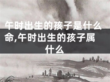 午时出生的孩子是什么命,午时出生的孩子属什么
