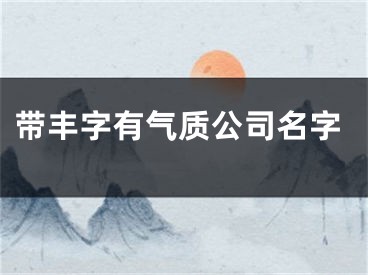 带丰字有气质公司名字