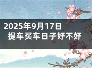 2025年9月17日提车买车日子好不好