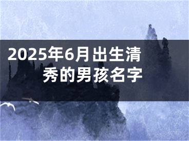 2025年6月出生清秀的男孩名字