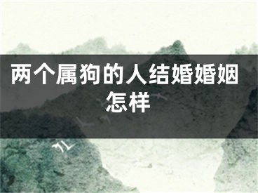 两个属狗的人结婚婚姻怎样