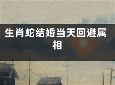 生肖蛇结婚当天回避属相