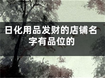 日化用品发财的店铺名字有品位的