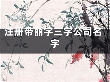 注册带丽字三字公司名字