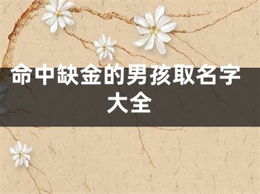命中缺金的男孩取名字大全