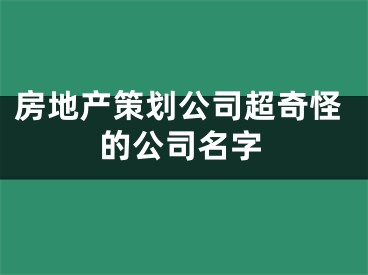 房地产策划公司超奇怪的公司名字