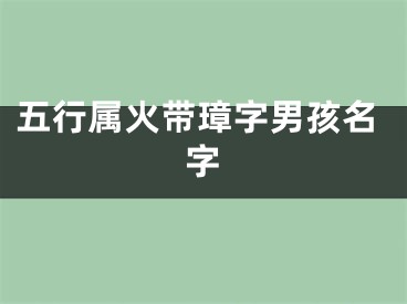 五行属火带璋字男孩名字
