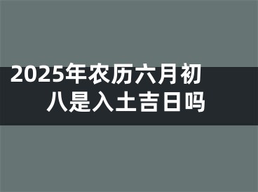 2025年农历六月初八是入土吉日吗