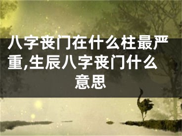 八字丧门在什么柱最严重,生辰八字丧门什么意思
