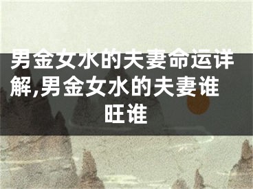 男金女水的夫妻命运详解,男金女水的夫妻谁旺谁