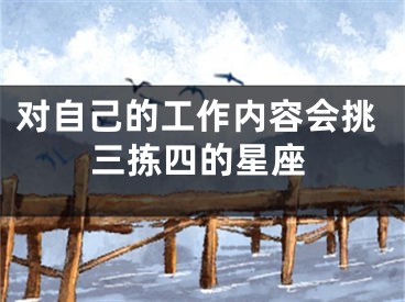 对自己的工作内容会挑三拣四的星座