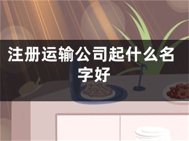 注册运输公司起什么名字好