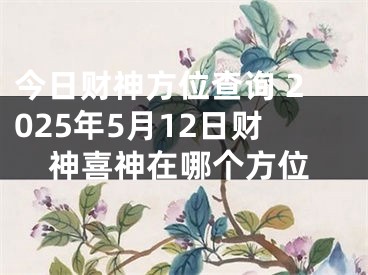 今日财神方位查询 2025年5月12日财神喜神在哪个方位