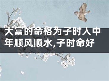大富的命格为子时人中年顺风顺水,子时命好